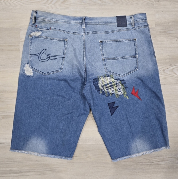 Born Fly Men's Denim Shorts Distressed Blue Size 42 - Picture 4 of 8